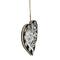4.25" Black and White Buffalo Plaid Heart with Reindeer Christmas Ornament